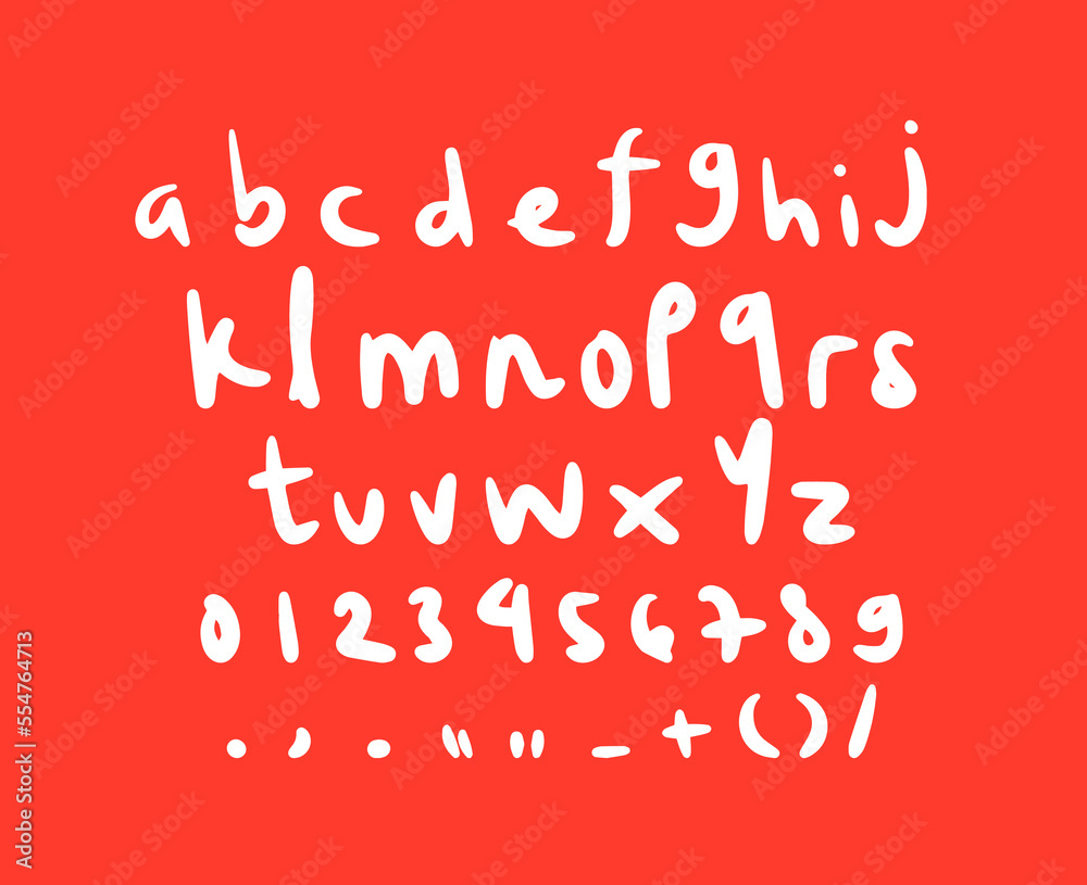 Obraz premium Doodle playful kids creative font vector.