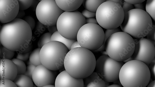 Abstract seamless Technology background featuring an array of metallic spheres  including silver orbs and steel balls  creating a futuristic and polished look. Generative AI