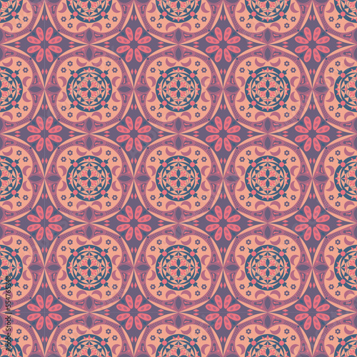 Garden Nature Seamless Pattern Floral Background Damask Aboriginal Ornament Art