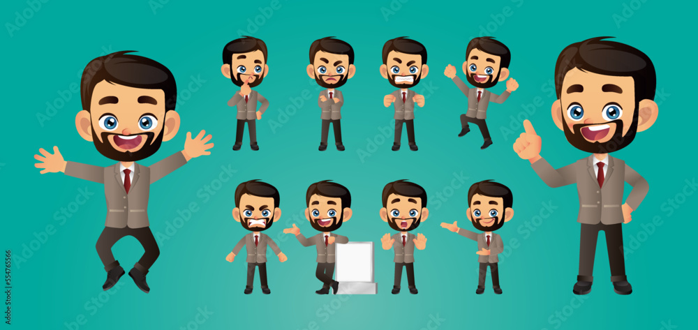 Businessperson with different poses. vector Businessperson with different poses. vector