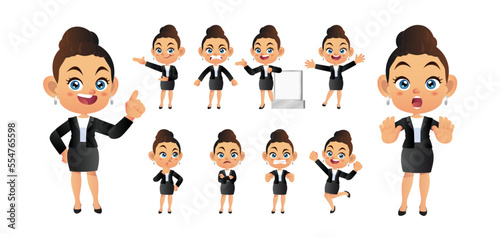 Businessperson with different poses. vector