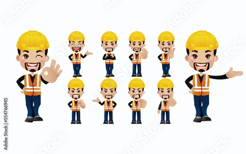 People with different poses. vector