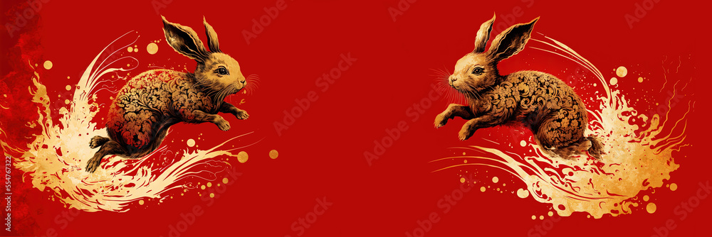 Chinese New Year Spring Festival 2023 Year Of The Rabbit Background, Chinese  New Year, Year Of The Rabbit 2023, Golden Background Image And Wallpaper  for Free Download