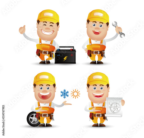 Cute People. Professional. repairman 