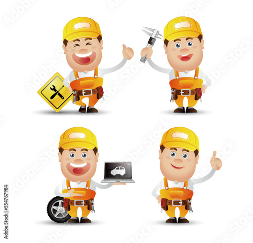 Cute People. Professional. repairman 