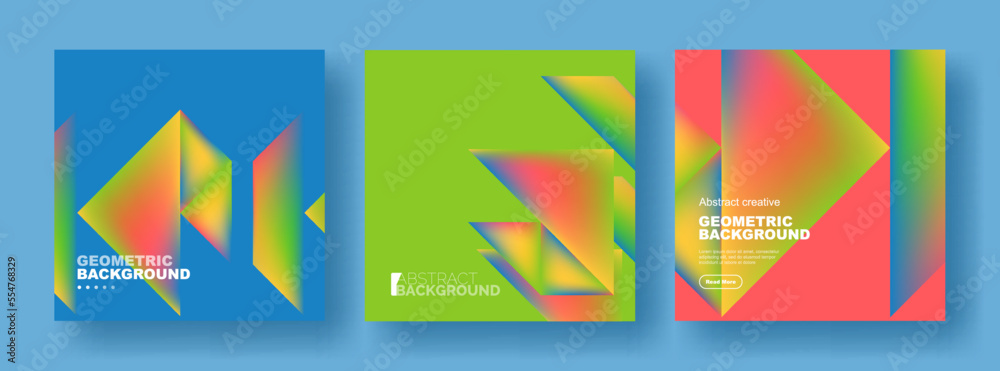 Set of abstract backgrounds - overlapping triangles with fluid gradients design. Collection of covers, templates, flyers, placards, brochures, banners Set of abstract backgrounds - overlapping triangles with fluid gradients design. Collection of covers, templates, flyers, placards, brochures, banners