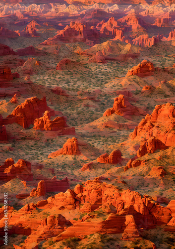 Epic photo of western landscape, red rock buttes, generative AI