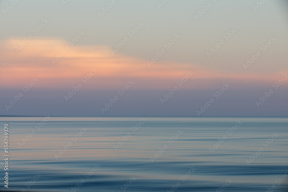 Clouds over Atlantic Ocean Long Exposure at Sunset Abstract