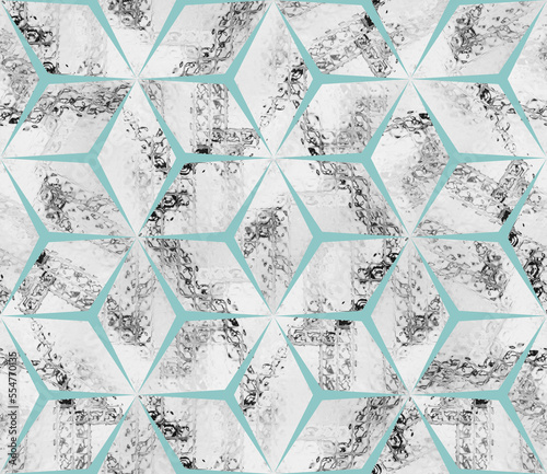 Seamless ceramic tile. Mosaic, illustration. Seamless rhombus pattern. Endless pattern, can be used for ceramic tile, wallpaper, linoleum, textile, shirts, linens or web page background.