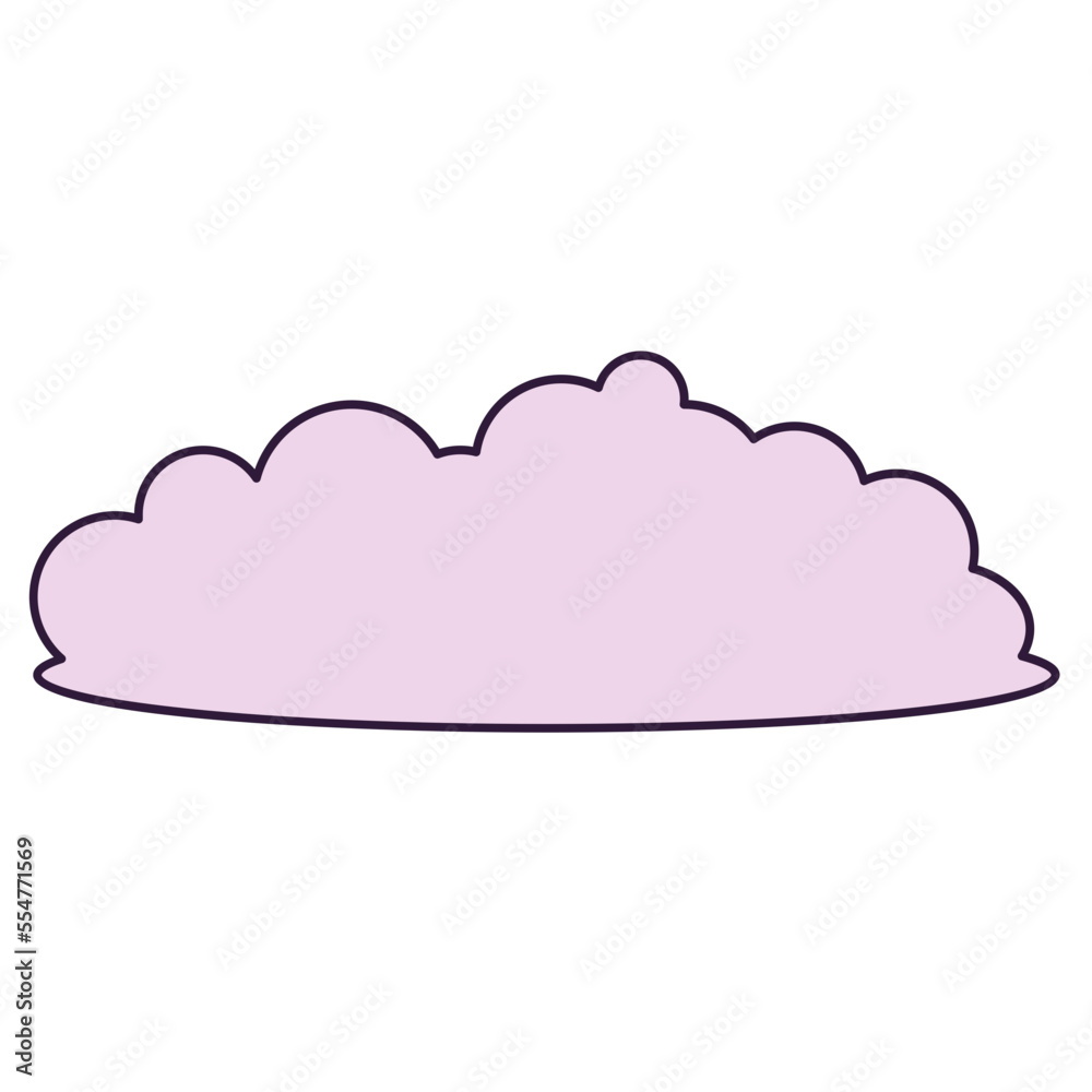 Cloud vector illustration in line filled design