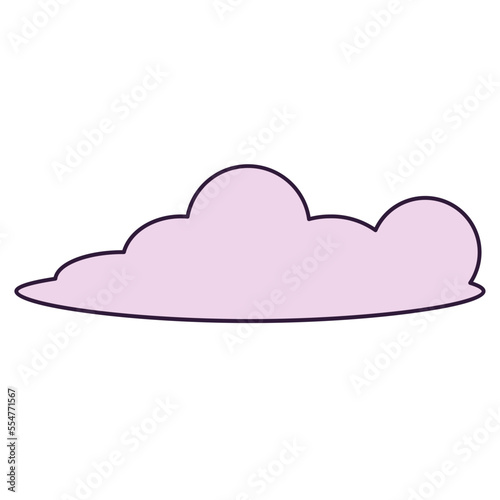 Cloud vector illustration in line filled design