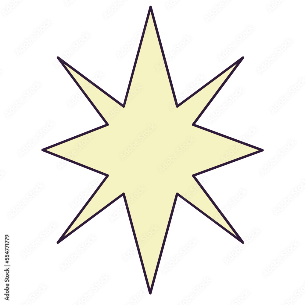 Sparkle vector illustration in line filled design