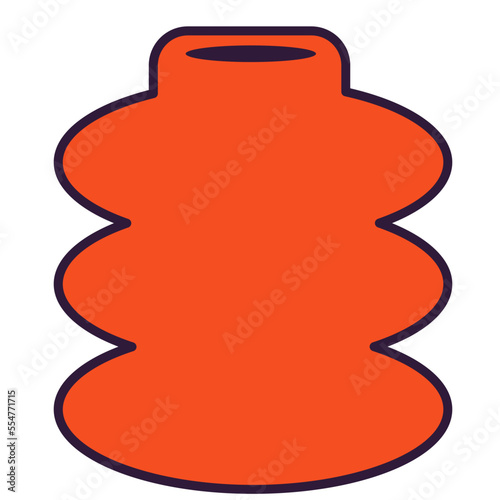Modern vase vector illustration in line filled design