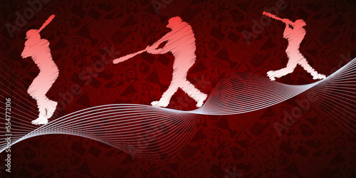 Baseball abstract lines with wave design. Creative sport concept. Art vector graphic for brochures, flyers, presentations, logo, print, website, poster, banner, templates, background, social media.