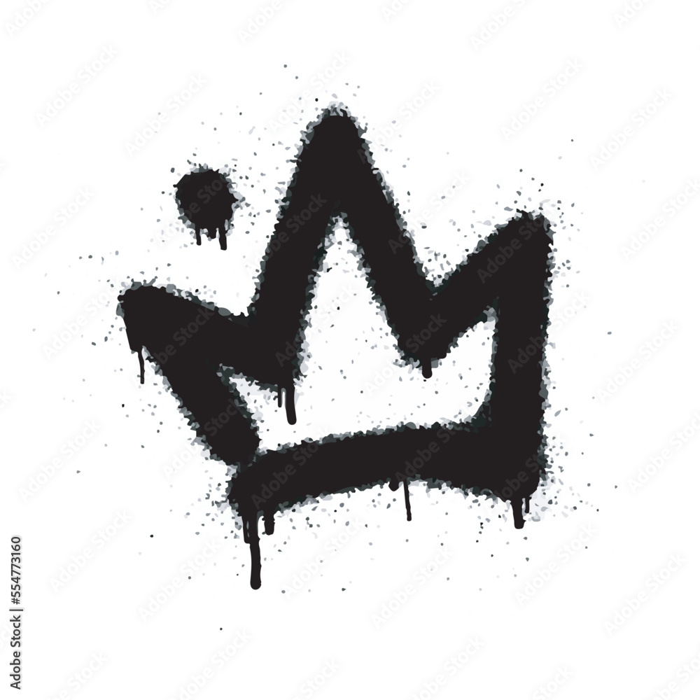 Vecteur Stock collection of Spray painted graffiti crown sign in black ...