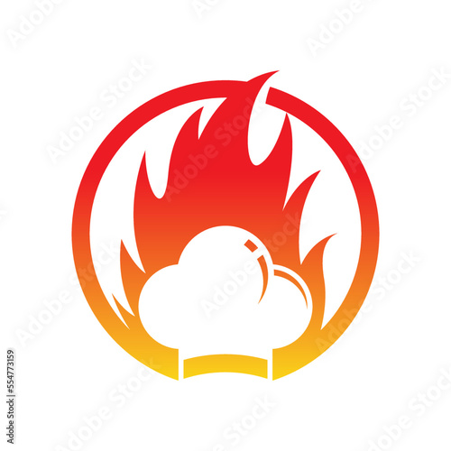 Chef and fire logo vector icon