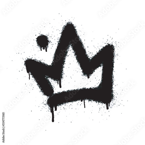 collection of Spray painted graffiti crown sign in black over white. Crown drip symbol. isolated on white background. vector illustration