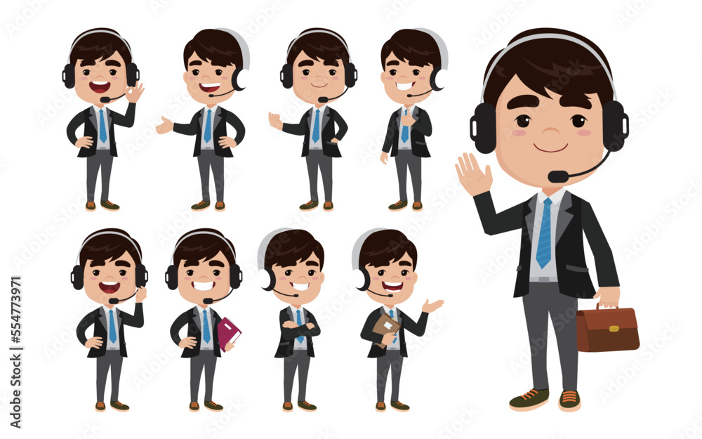 Call center and customer service character Call center and customer service character