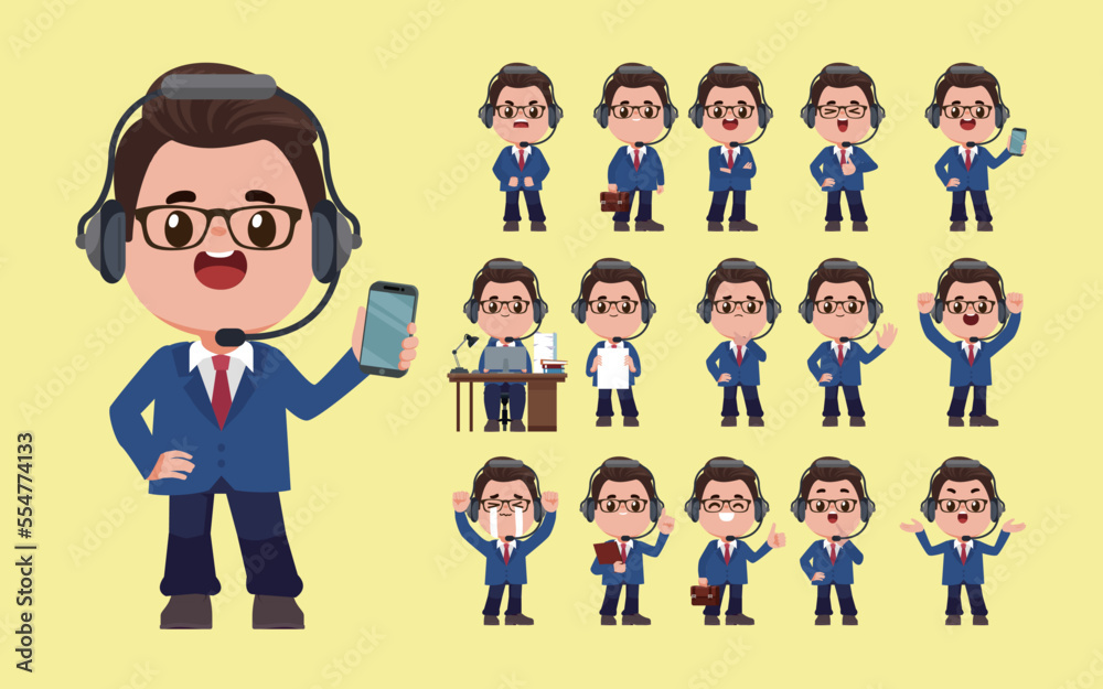 Call center and customer service character Call center and customer service character