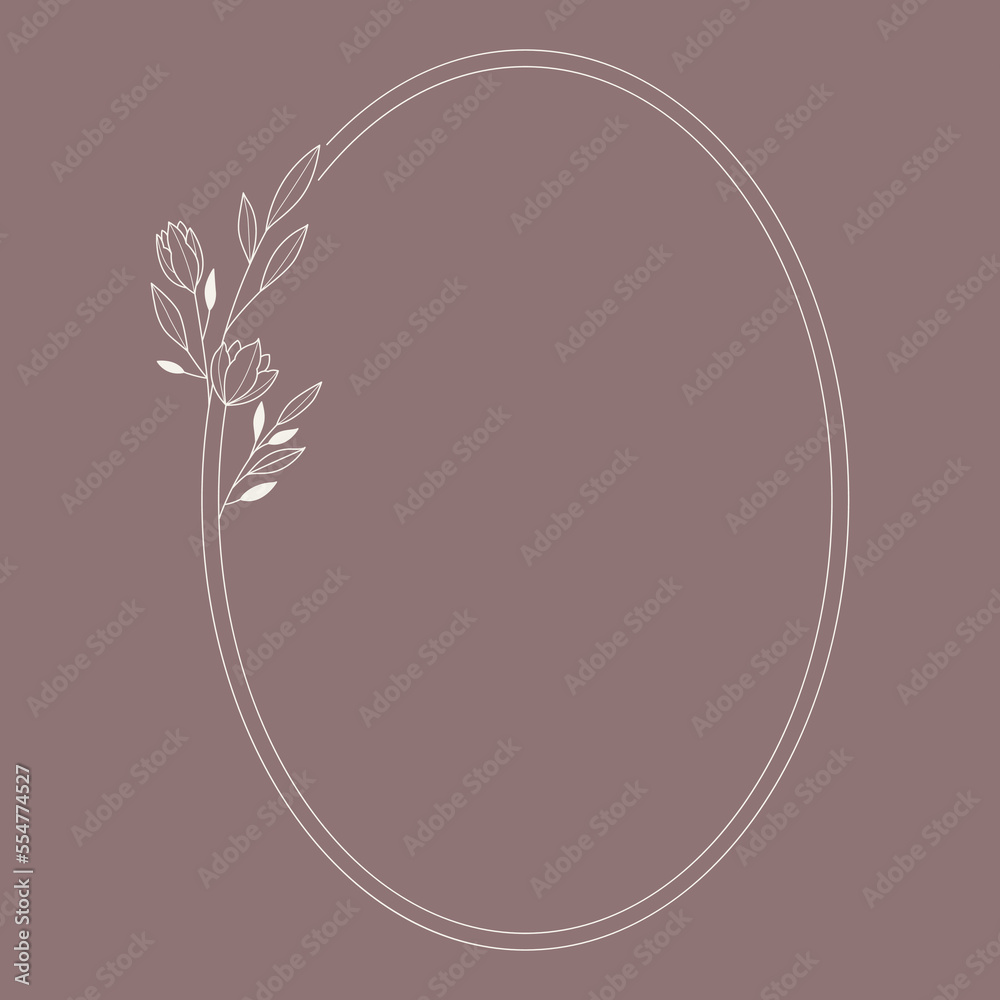 Floral and ellipse hand drawn style. Floral brown and white frame of twigs, leaves and flowers. Frames for the Valentine's day, wedding decor, logo and identity template. Floral and ellipse hand drawn style. Floral brown and white frame of twigs, leaves and flowers. Frames for the Valentine's day, wedding decor, logo and identity template.