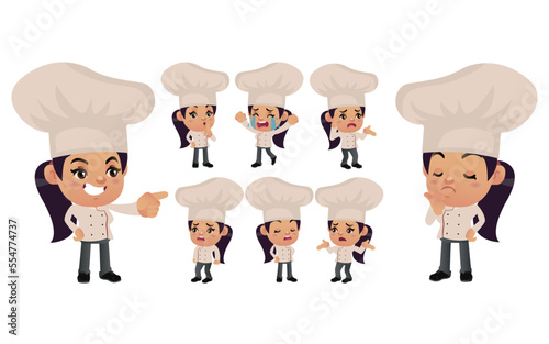 Set of Chef characters in different poses