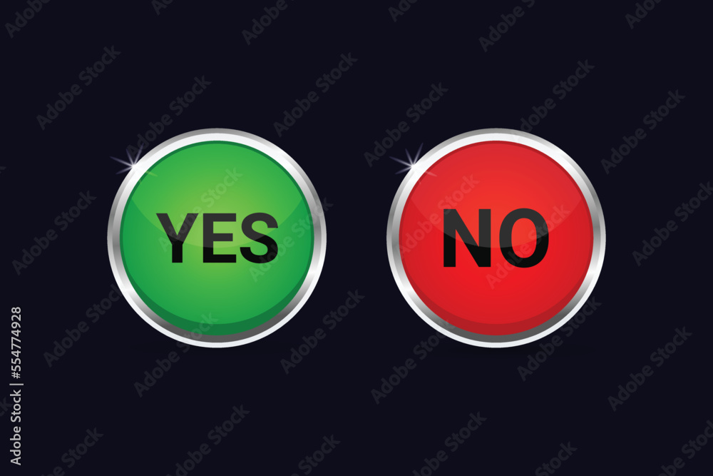 Glossy Yes and no button Vector element Glossy Yes and no button Vector element