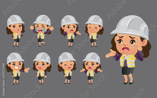 Engineer with different poses