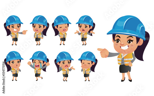 Engineer with different poses