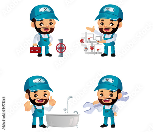 Plumber with different poses