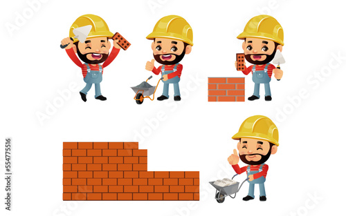 construction worker with different poses