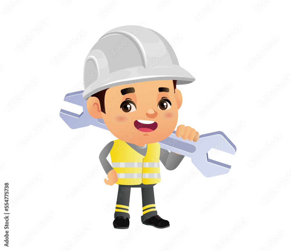 construction worker with different poses
