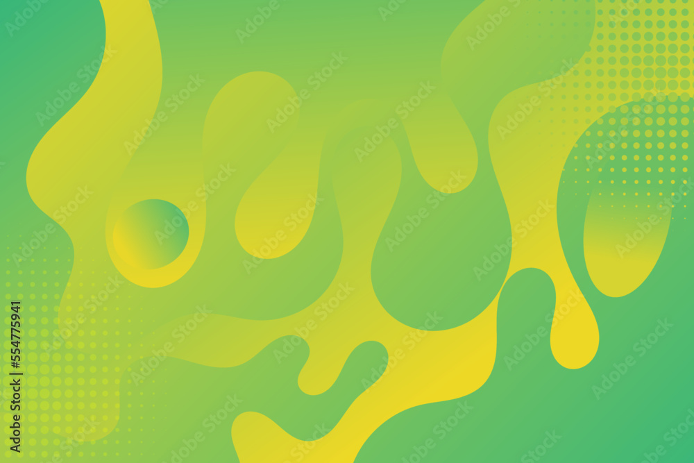 Dynamic abstract background with yellow to green color gradient fluid ...