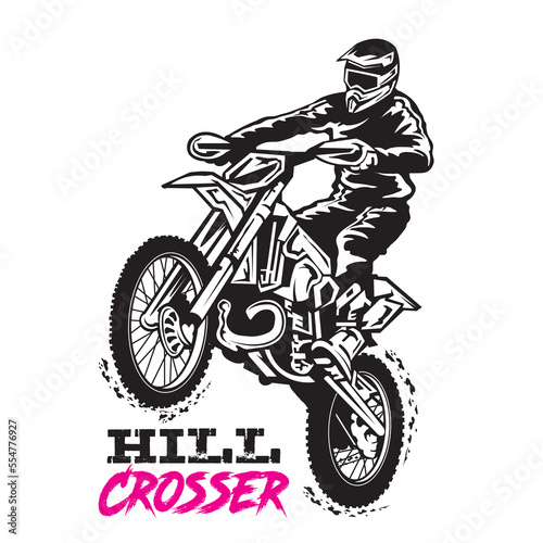 Motocross Enduro Climb vector illustration, perfect for t shirt design and championship event logo design