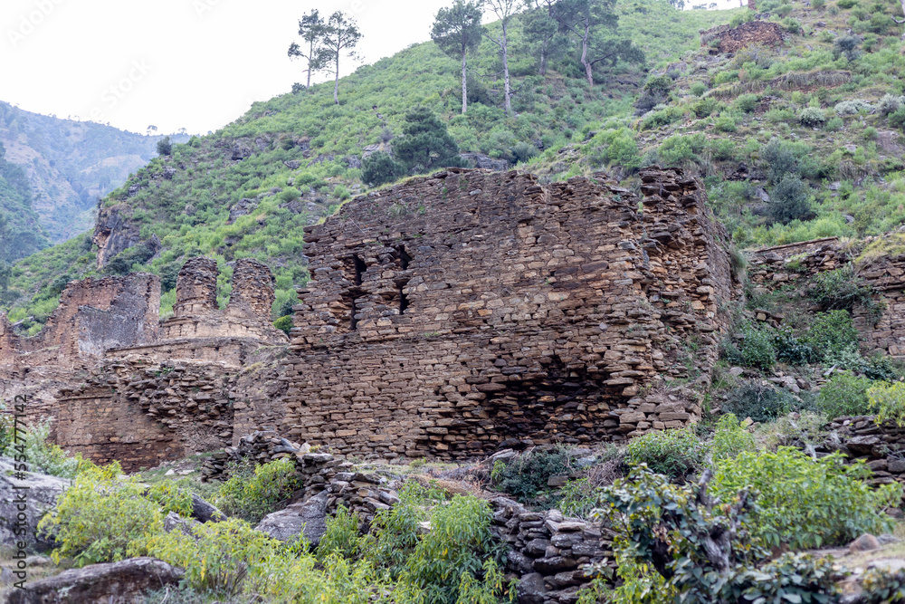 The ruins of the abbasahib cheena stupa site in the najigram valley swat