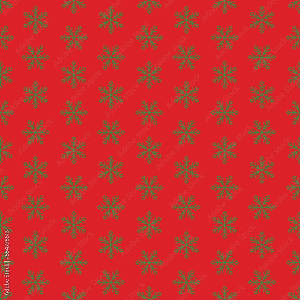 Christmas yellow snowflakes in seamless pattern, vector illustration