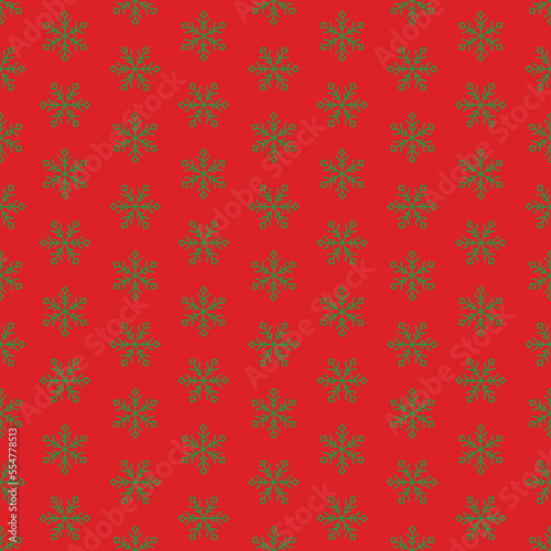 Christmas yellow snowflakes in seamless pattern, vector illustration