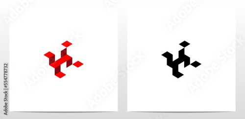 Abstract Stairs Red Carpet Letter Logo Design K