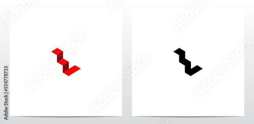 Abstract Stairs Red Carpet Letter Logo Design L