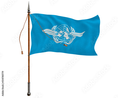 National Flag of ICAO. Background  with flag of ICAO photo
