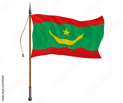National flag of Mauritania. Background with flag of Mauritania