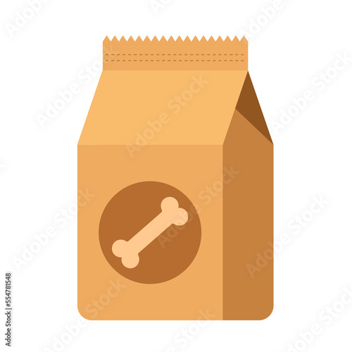 Dog food package flat vector illustration modern logo icon design isolated on white background