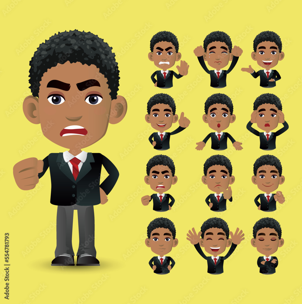 Cute Set - Set of business people with different emotion Cute Set - Set of business people with different emotion
