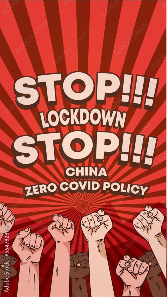 Fototapeta premium China protest zero covid policy