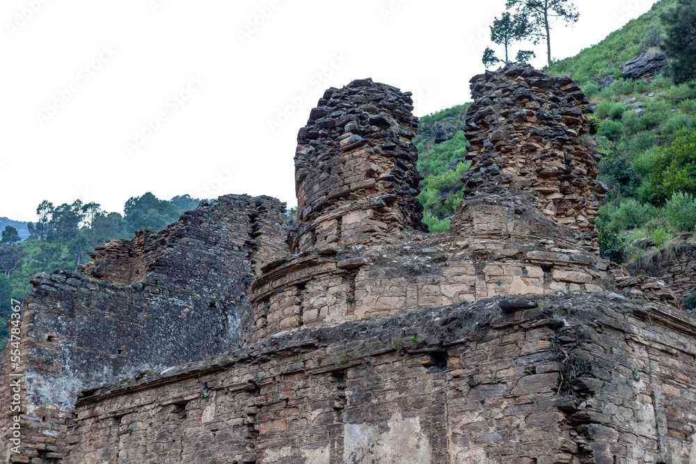 The damaged stupa of the tokar dara archaeology site