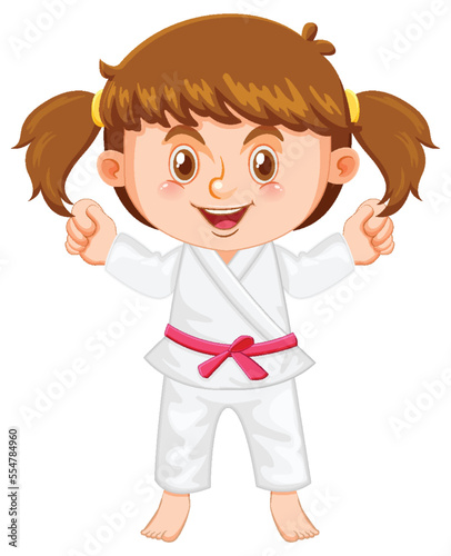 A girl in taekwondo uniform