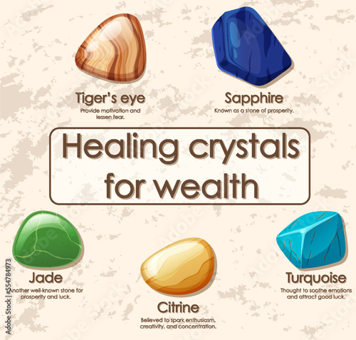 Healing crystals for wealth collection