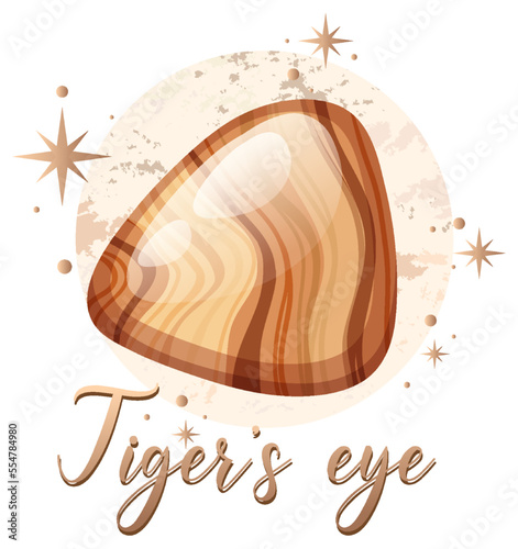 Tigers eye stone with text