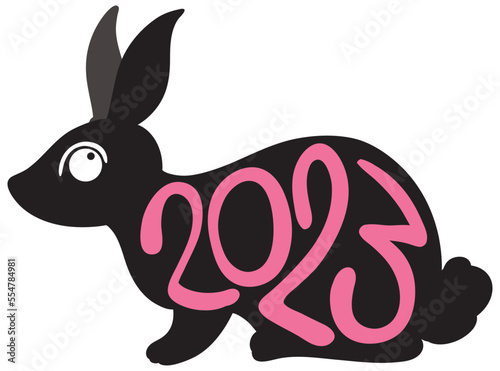 New Year 2023 rabbit sign icon
