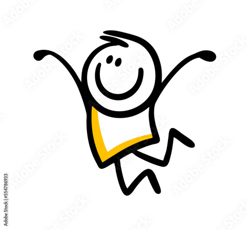 A positive child jumps high in gymnastics and acrobatics sports classes.