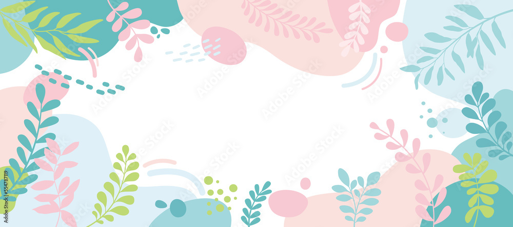  background with beautiful.background for design. Colorful background with tropical plants. Place for your text.